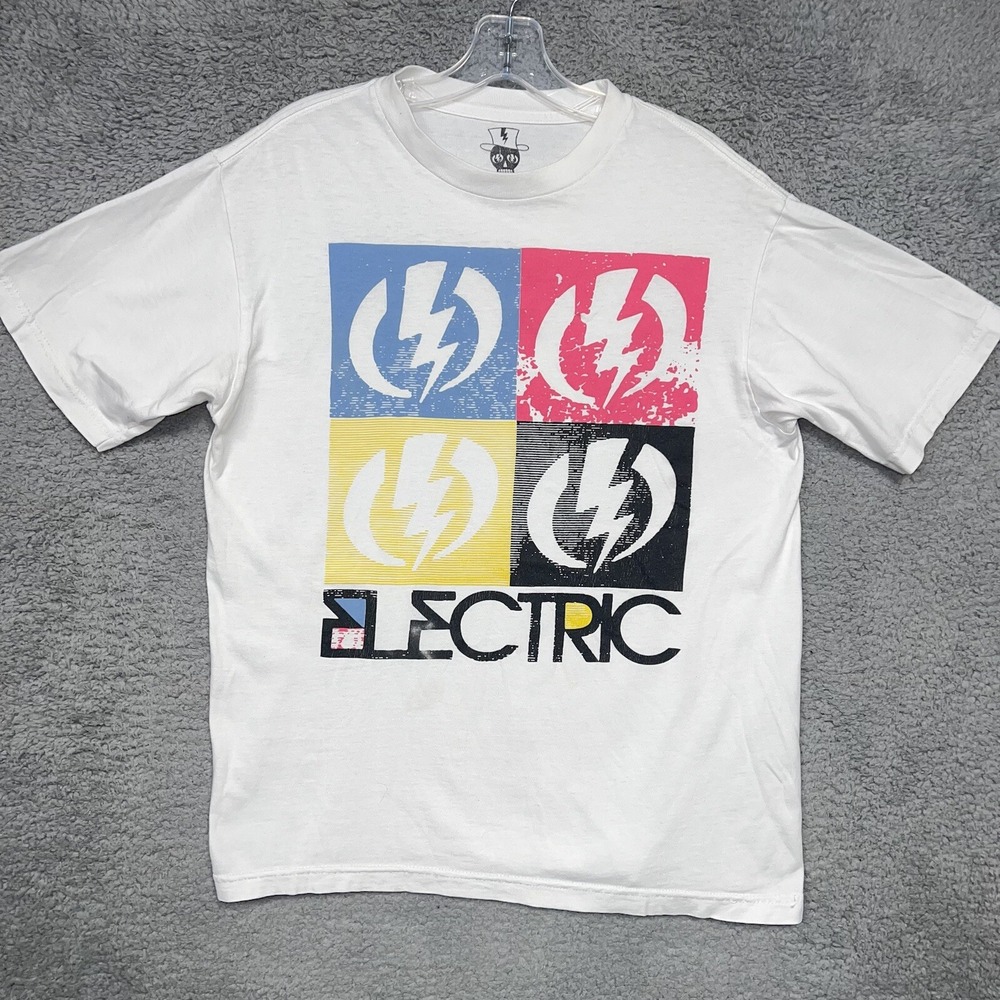 MD Electric T Shirt Men's Size M White Graphic Tee